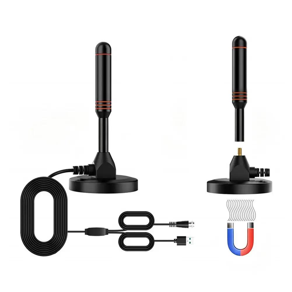 Digital TV Antenna DVB/T/T2/DAB/VHF/UHF Indoor Outdoor 300-500cm Cable Suction Cup Base HDTV Receiver Aerial For Home Car Camping