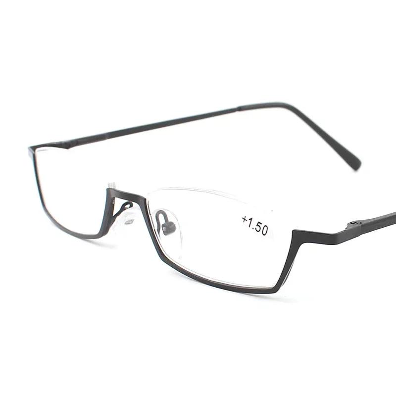Small Half Frame Mens Reading Glasses Women Spring Hinges Frame Prescription Glasses Alloy Oculos +1.0 1.5 2.0 2.5 3.0 3.5 4.0