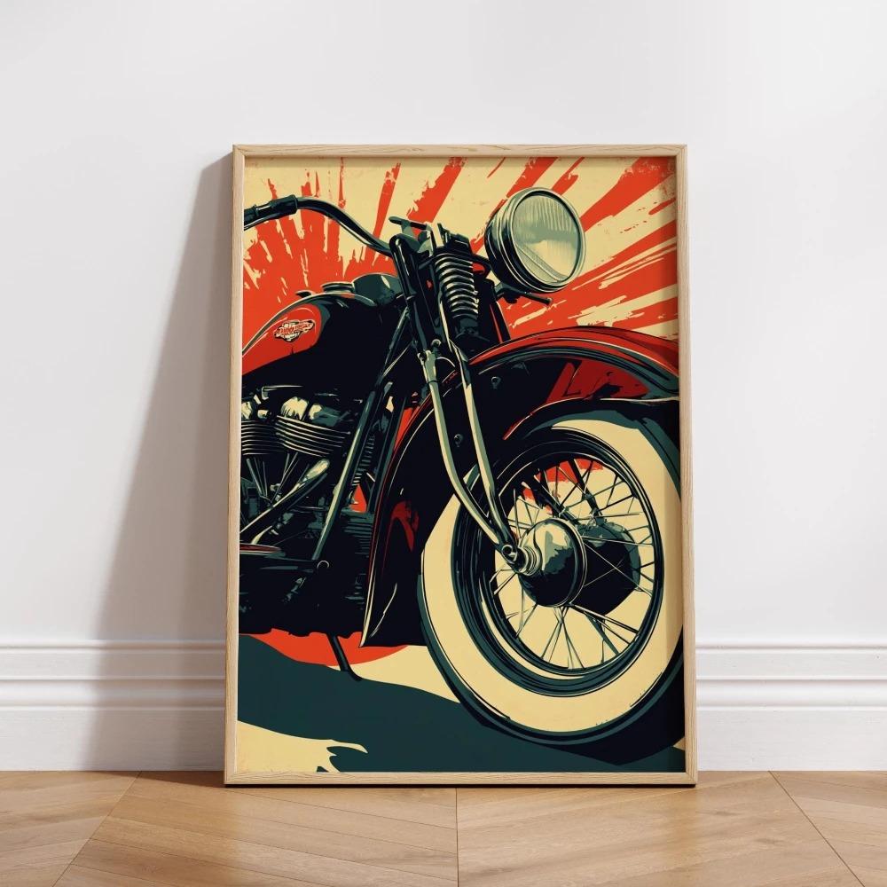 Vintage Cafe Racer Poster – Grunge Motorcycle Wall Arts Rustic Garage Decor Bold Bike Print Retro Biker Gift Industrial Vibes