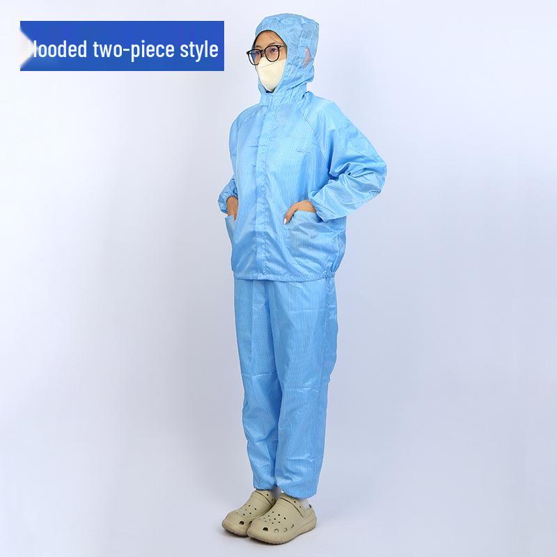 Anti-Static Dustproof Hooded Protective Coveralls for Pharmaceutical, Food, and Electronics Workshops