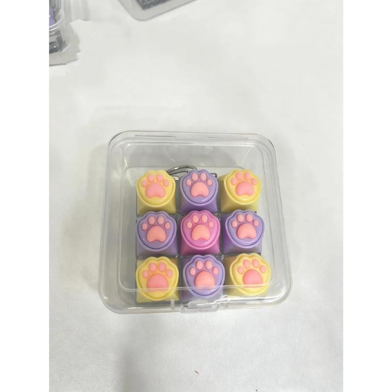 Keycap Keychain Stress Relief Fidget Toy Mini Portable Press Sensory Pendant for Backpacks Kids Students Daily Use