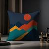 Geometric Landscape Art Cushion Cover Case Antidustmite Pillowcase Invisible Zipper Silky Short Plush Sofa Cushion Cover