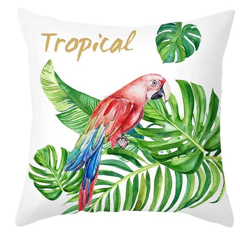 Home Decor Tropical Animals and Leaves Decorative Pillow Covers Pattern Cushion Cover Suitable for Sofa Bedroom Car Pillow Cover
