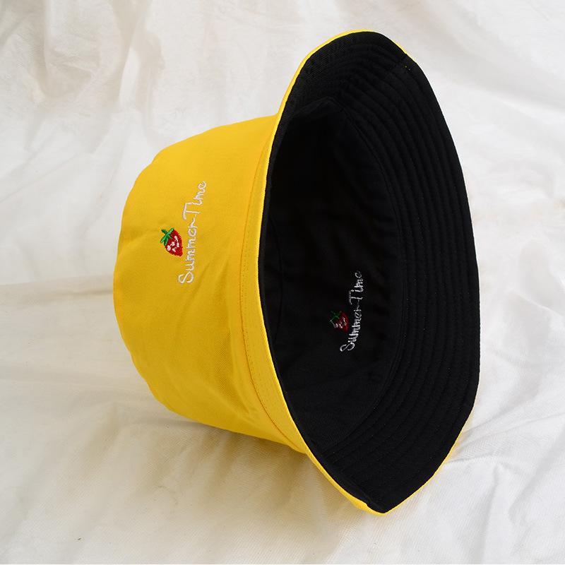 Bucket hat women's summer face small hat fashionable versatile double-sided sun hat