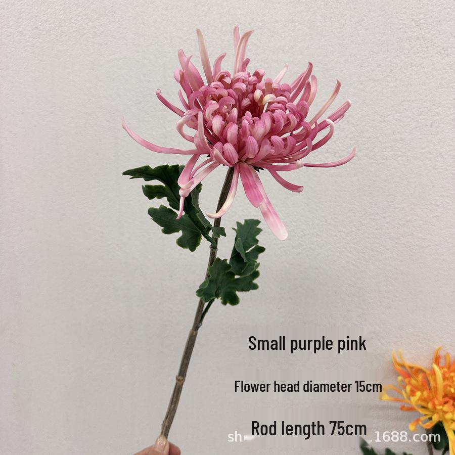 Chinese Style Chrysanthemum Simulation: Soft Rubber Golden Silk Indoor Decor & Photography Prop