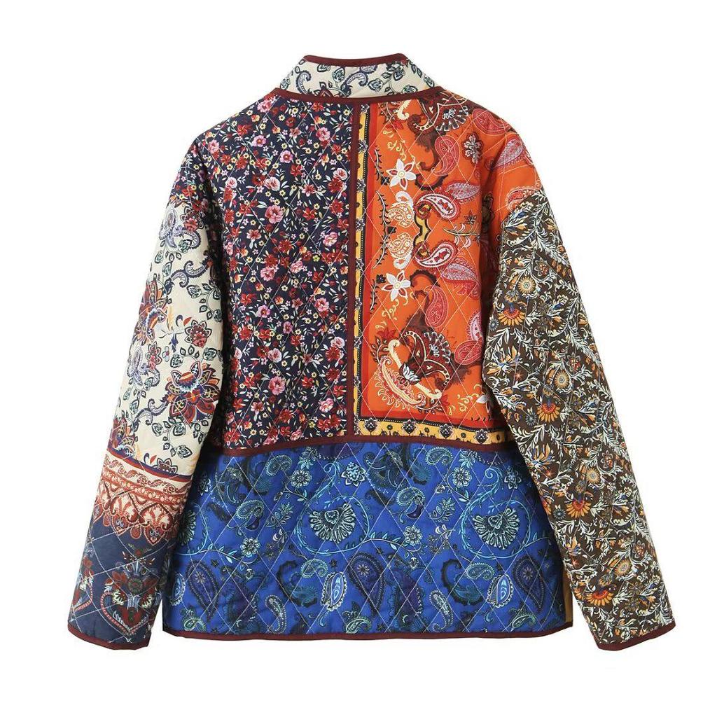 Vintage Print Women's Cotton Jacket 2025 - New Autumn/Winter Casual Loose Coat