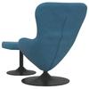 Egg Chair with Footstool Blue Velvet