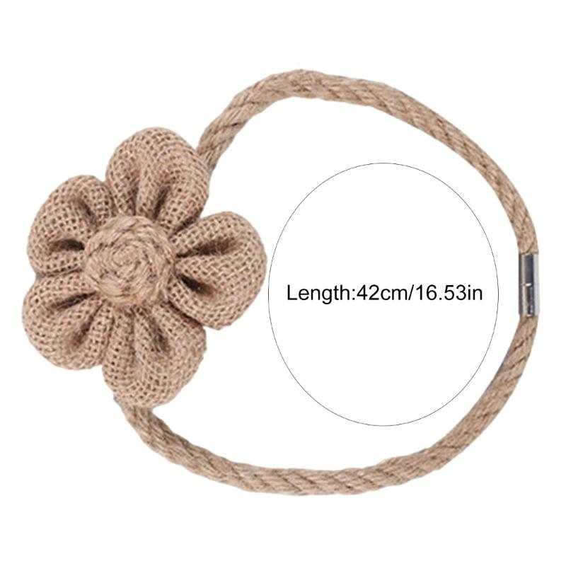 2 szt. Magnetyczne podwiązki do zasłon Ręcznie tkane kwiatowe klipsy do zasłon Boho sznurkowe podwiązki do zasłon Dekoracje domu