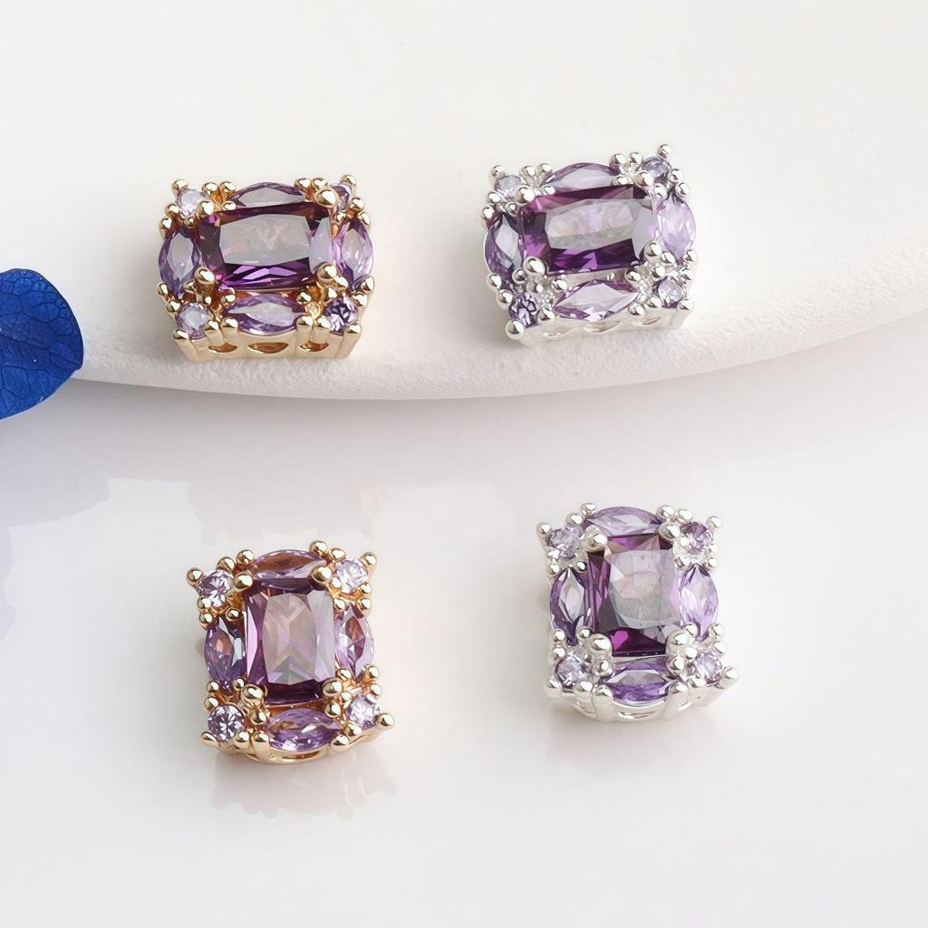 14K Gold Filled Quadratische Zirkon-Abstandshalterperlen für die Schmuckherstellung