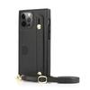 Suitable for Apple17promax Square wrist strap crossbody phone case iPhone16E Card-insert anti-drop protective leather case