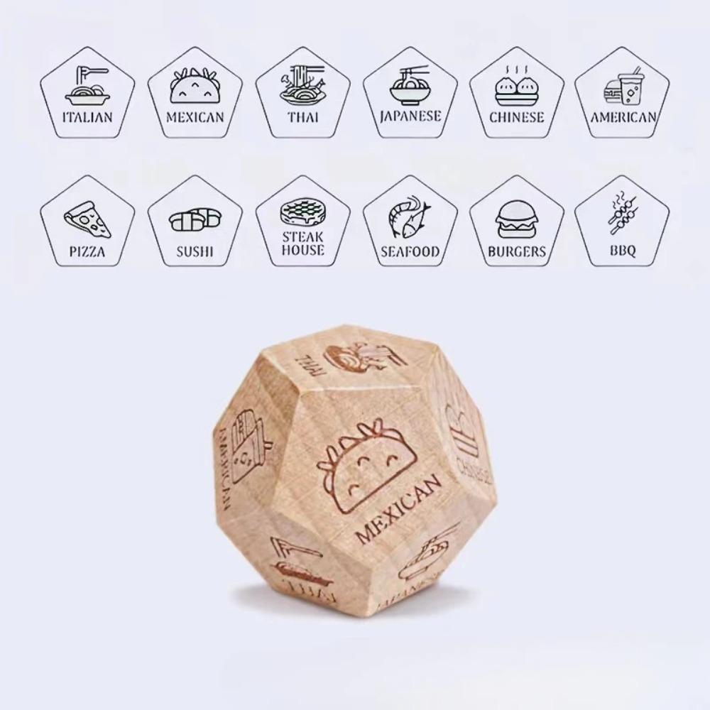 Dadi Dodecaedrici a 12 Facce con Simboli di Cibo Gioco da Tavolo per Coppie Romantiche