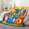 1pc Colorful Dinosaur Blanket, Soft and Warm, Printed Flannel Bedspread, Bedding, Sofa Blanket, Travel and Camping Gift, Modern Colorful Dinosaur Bedr