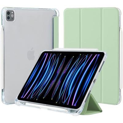 Case for iPad Pro 11" - Not Compatible M4 - Reinforced Silicone Protection - Pen Holder - Green