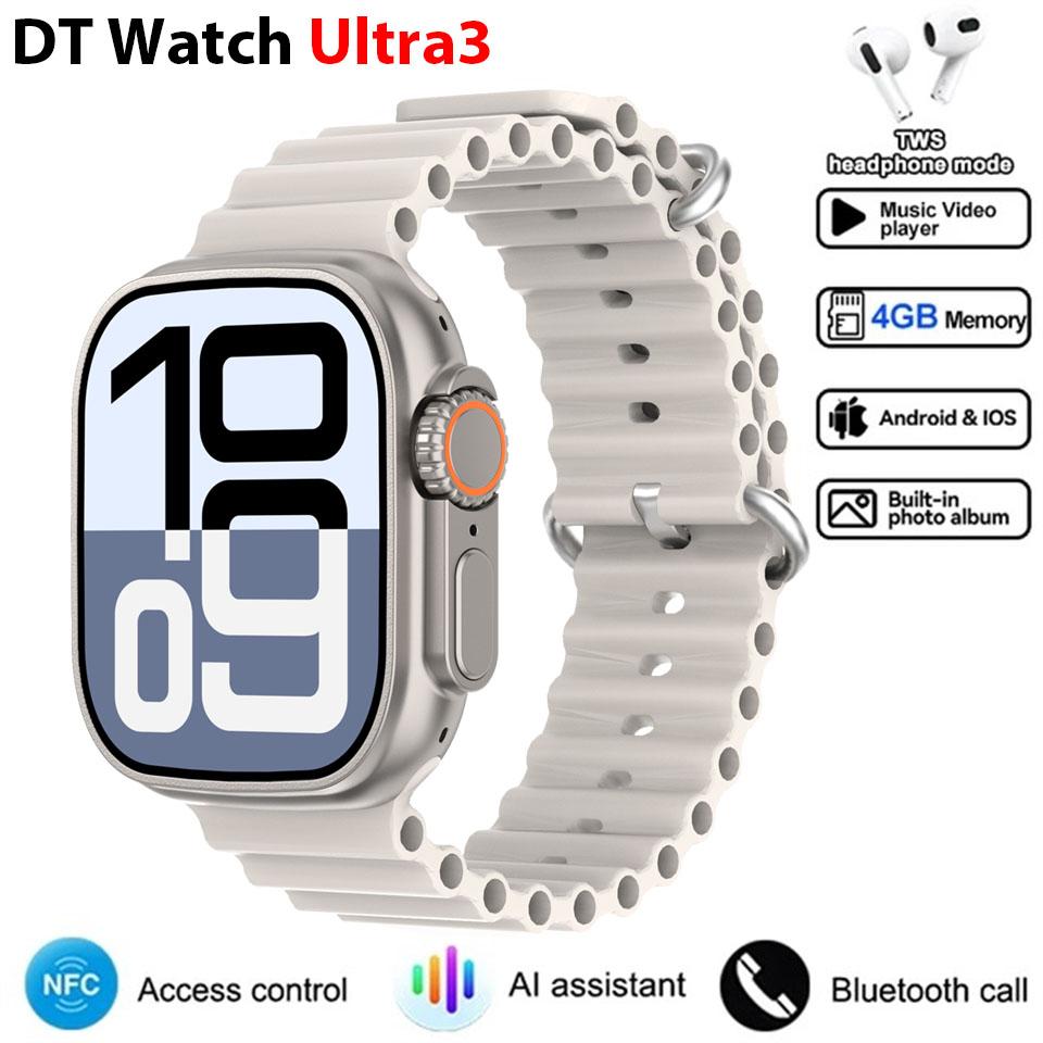 DT Ultra 3 Smartwatch Amoled-skärm 4GB MP3 MP4-spelare Bluetooth Nätverksdelning App Store ChatGPT Smart AI-klocka Man Sportklocka