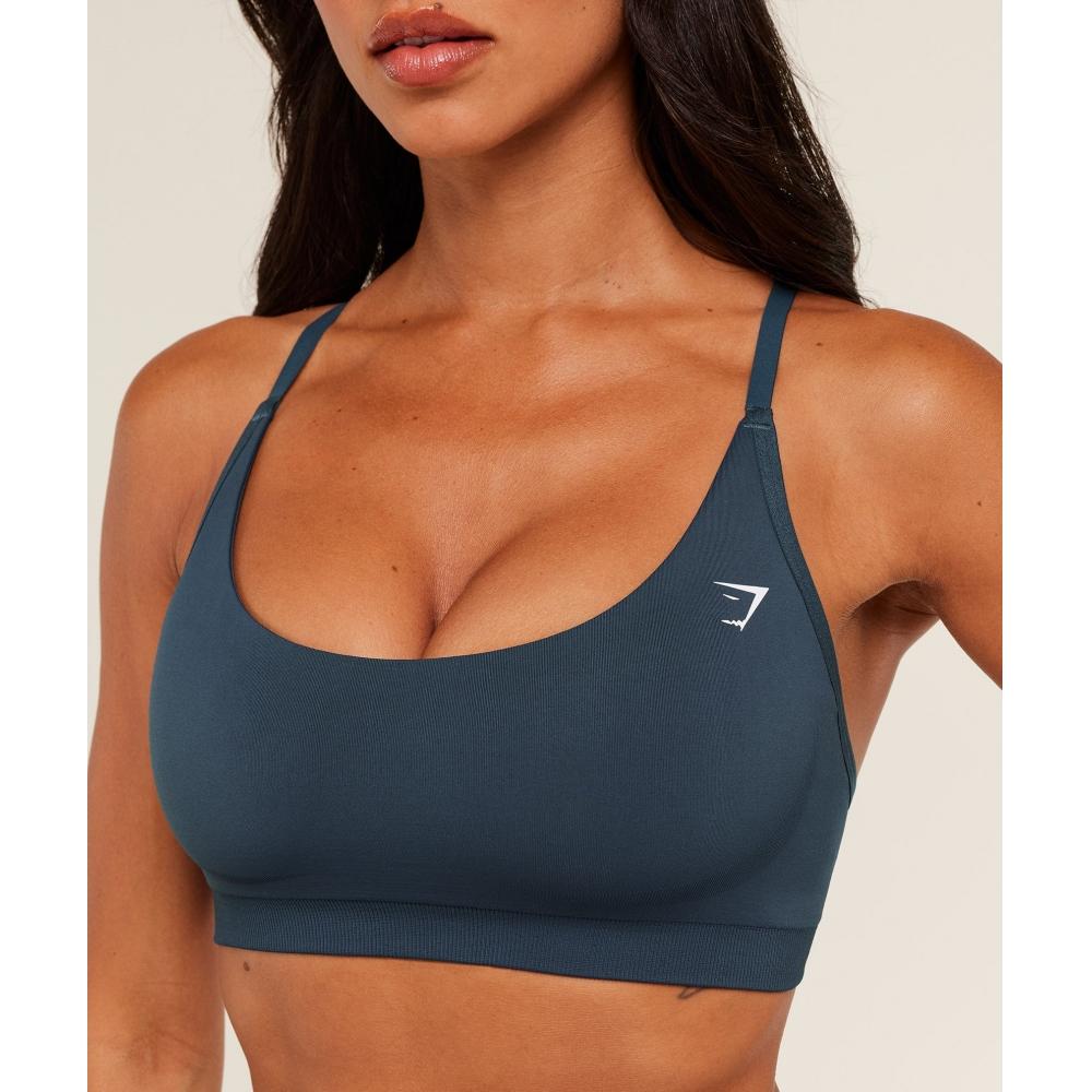 Gymshark Everyday Seamless Racerback Sports Bra Gs Stealth Blue B4c1v Ud6s