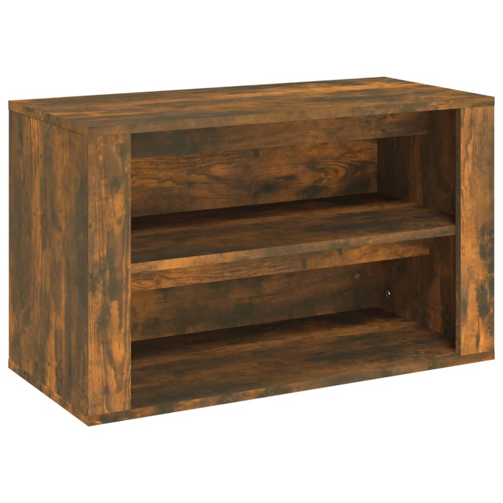 Shoe Rack Smoked Oak 75 x 35 x 45 cm Wood Based Material
