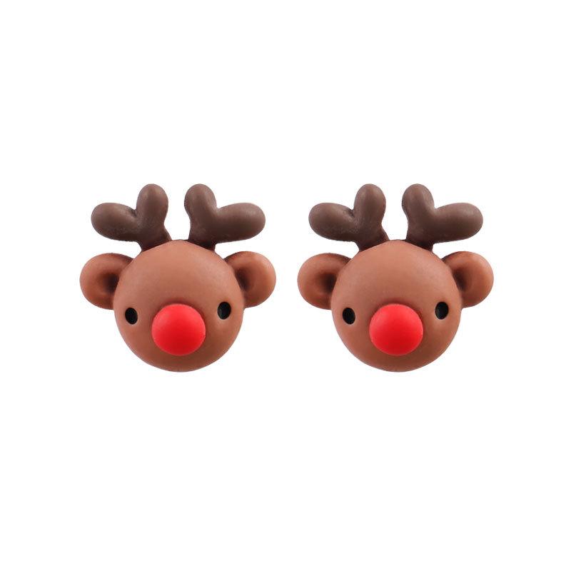 2025 new Fashion Lovely Stud Earrings Family Christmas Tree Snowman Santa Claus Elk Cartilage Earring New Years Gift Jewerly