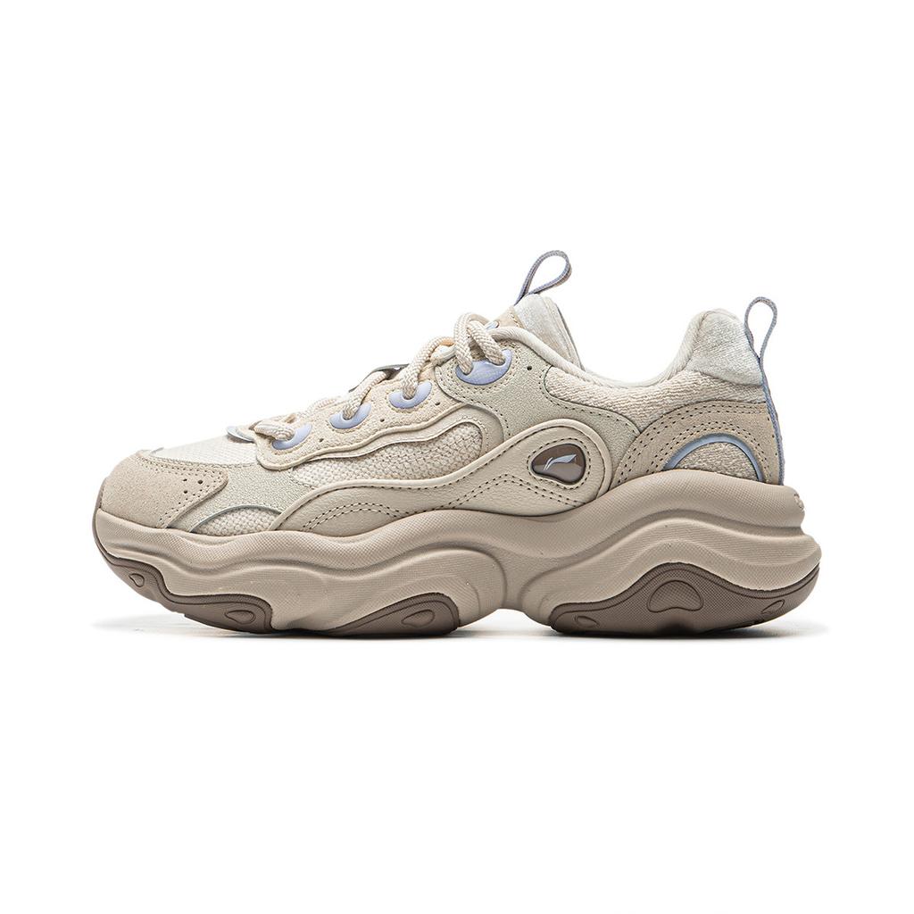 Li Ning Honey 2 Versatile Retro Dad Sneakers Thick Sole Fashion Trend Shock Absorption Non-Slip Wear-Resistant Support Low-Top Casual Shoes AGCV002-7