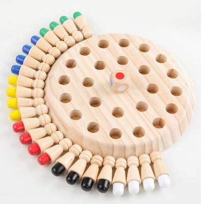 Grenzüberschreitendes Holz-Memory-Schach & Puzzle-Brettspiel für Kinder - Frühe Bildung & Eltern-Kind-Interaktionsspielzeug