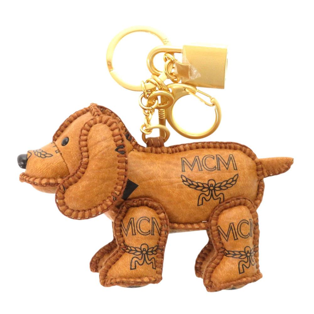 Used AUTHENTIC MCM Vicetos Dog dogKey Holder Brown Leather
