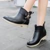 Fashion waterproof rain boots women's fashion short tube warm water shoes wear-resistant thick-soled short non-slip rubber shoes