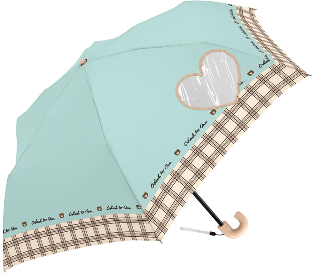 

CRUX Folding Umbrella 50cm J Handle Folding Umbrella 300g Children Stylish Cute Beige x Mint Blue CHECK FOR ME Folding Umbrella rainbow drop
