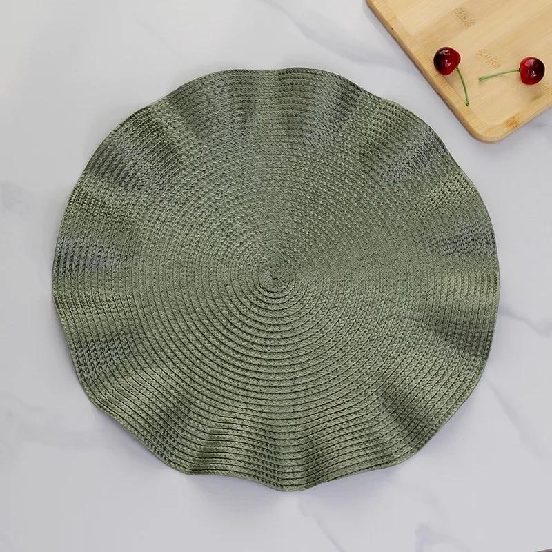 Mats Lotus Leaf Edge Creative Design Thickened Woven PP Placemats Coasters Irregular Placemats Table Placemats