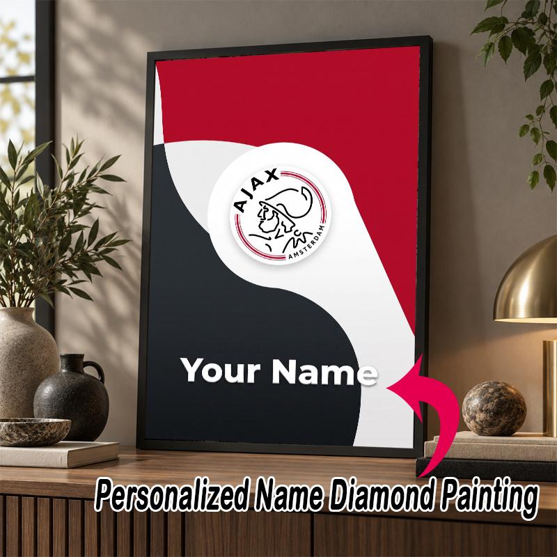 Custom Name Ajax Amsterdam 5D Diamond Painting Personalized Full Drill Diamond Art Kit Gift