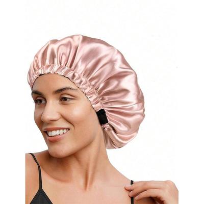 Satin Sleep Cap with Adjustable Buckle - Double Layer Silk-like Hair Care Hat