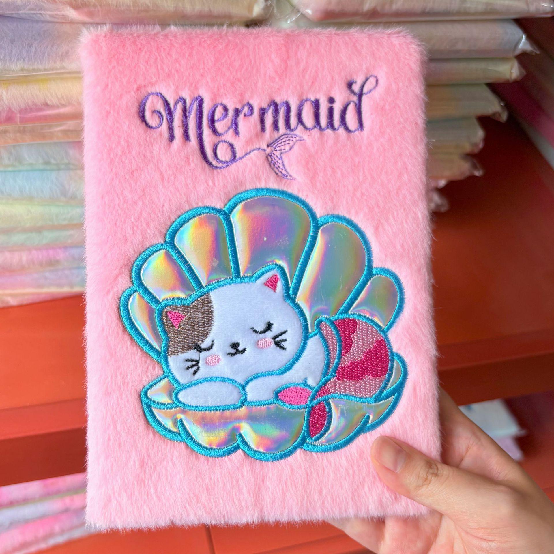 Cute Plush Embroidered A5 Cartoon Notebook Diary