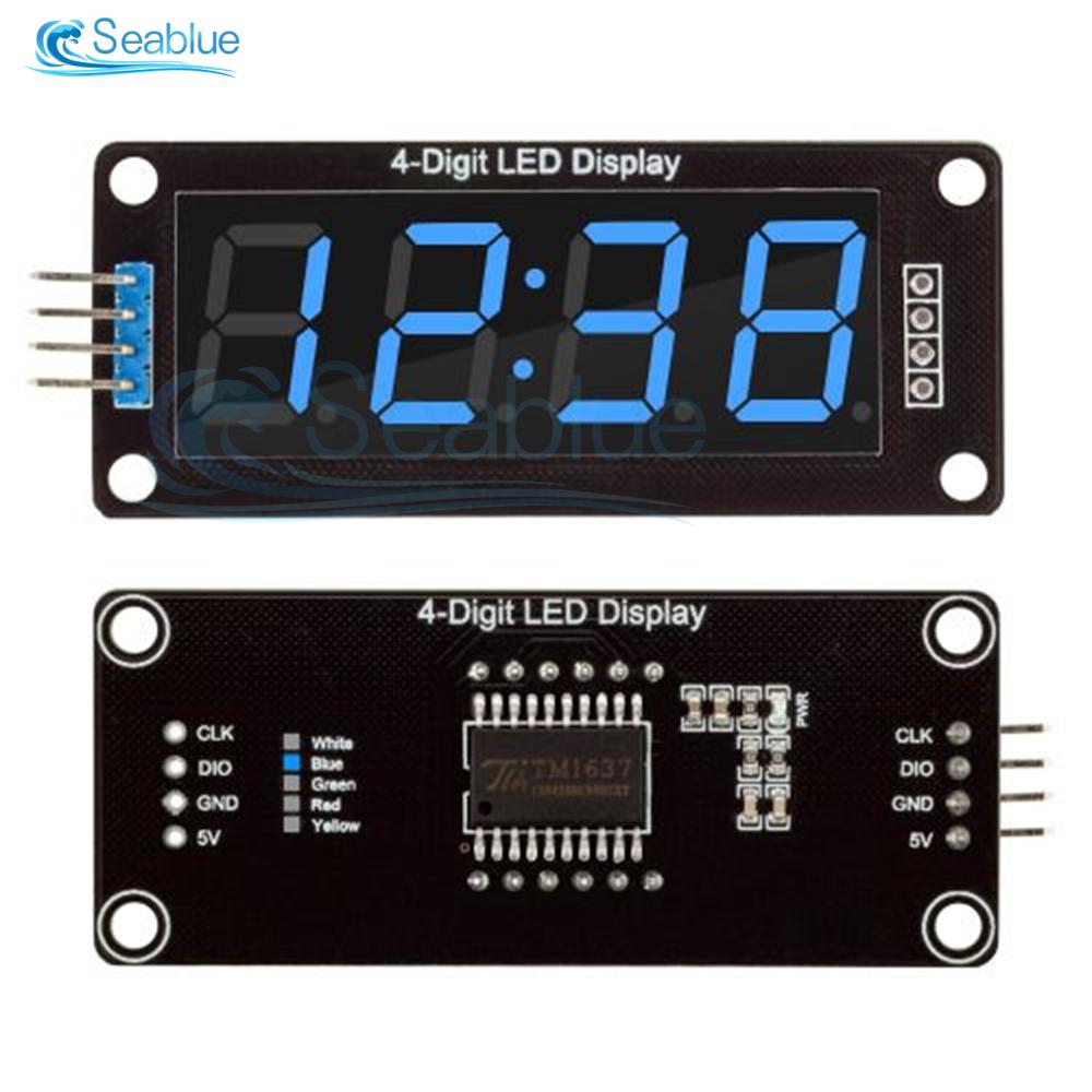 0.56 Inch 0.56" 4-Digit Digital Display Tube Decimal 7 Segments TM1637 LED Module Board for Arduino Red Green Yellow Blue White
