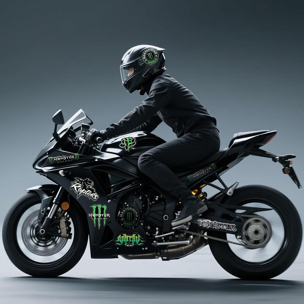 Green Reflective Waterproof Stickers Cool for Motorcycle, Motorcycle Helmet, Skateboard, Car and Dirt Bike Motorcycle Decal