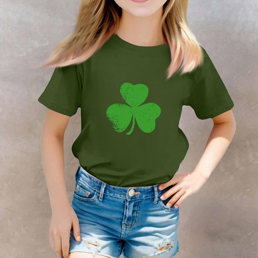 St. Patrick's Day Toddler Girl Boy T-Shirts Kids Top Boys And Girls Printed Short Sleeved T-shirt