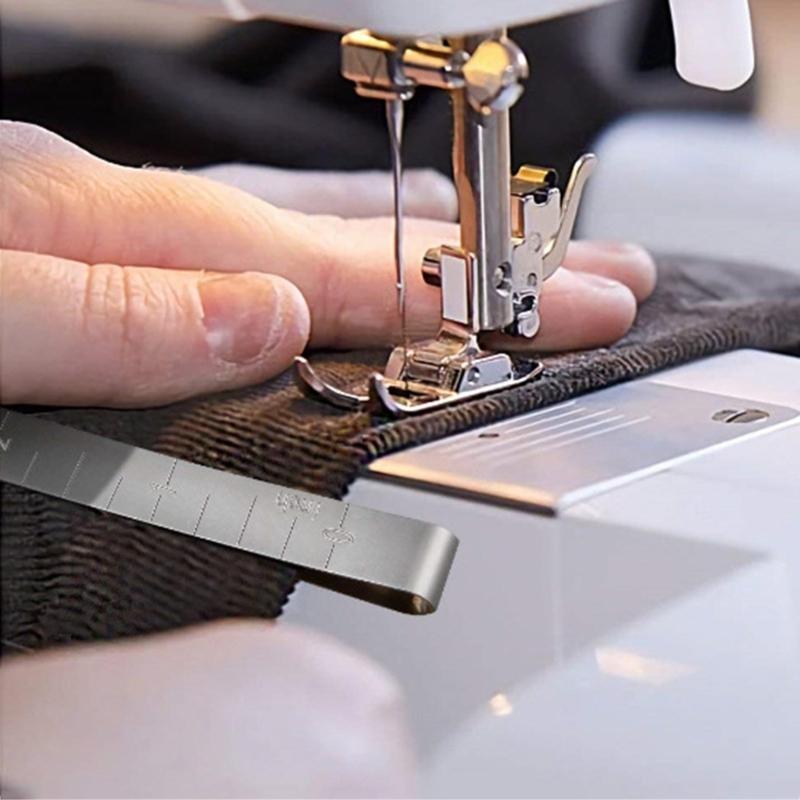 5Pcs Ruled Hemming Clips Metal Sewing Clips with 3" Engraved Measuring Ruler Perfect for Hemming Quilting Fabric Binding