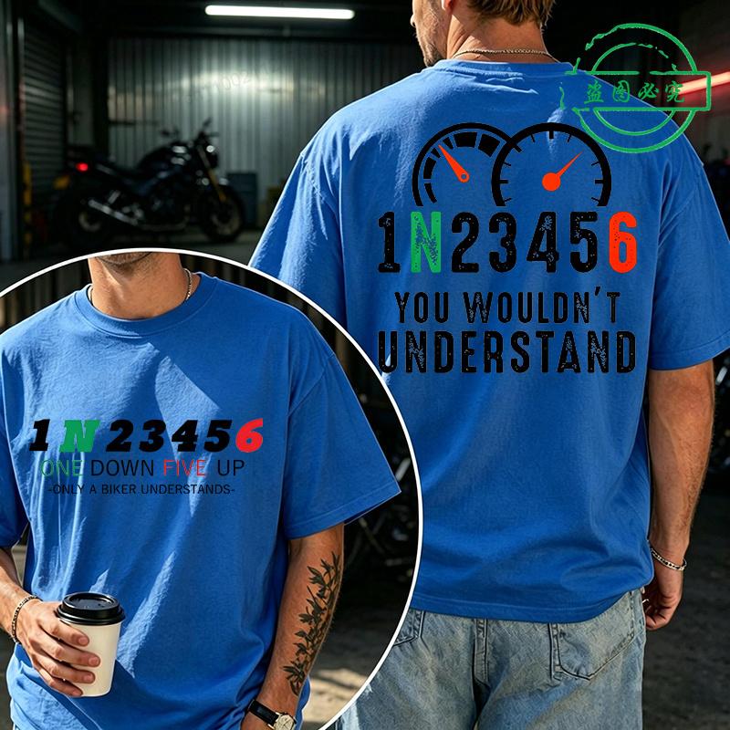 1n23456 Motorcycle Gear Shift Motorcyclist Biker Motorbike Tshirt Unisex Unisex T Shirt Funny Motorcycle Day Unisexs Clothing Tops