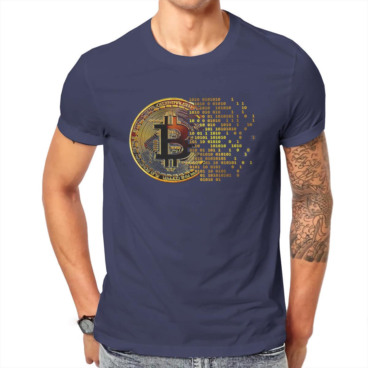 Криптовалюта I Love Bitcoin Art Футболка Классические футболки унисекс с графикой Свободная хлопковая футболка с круглым вырезом M