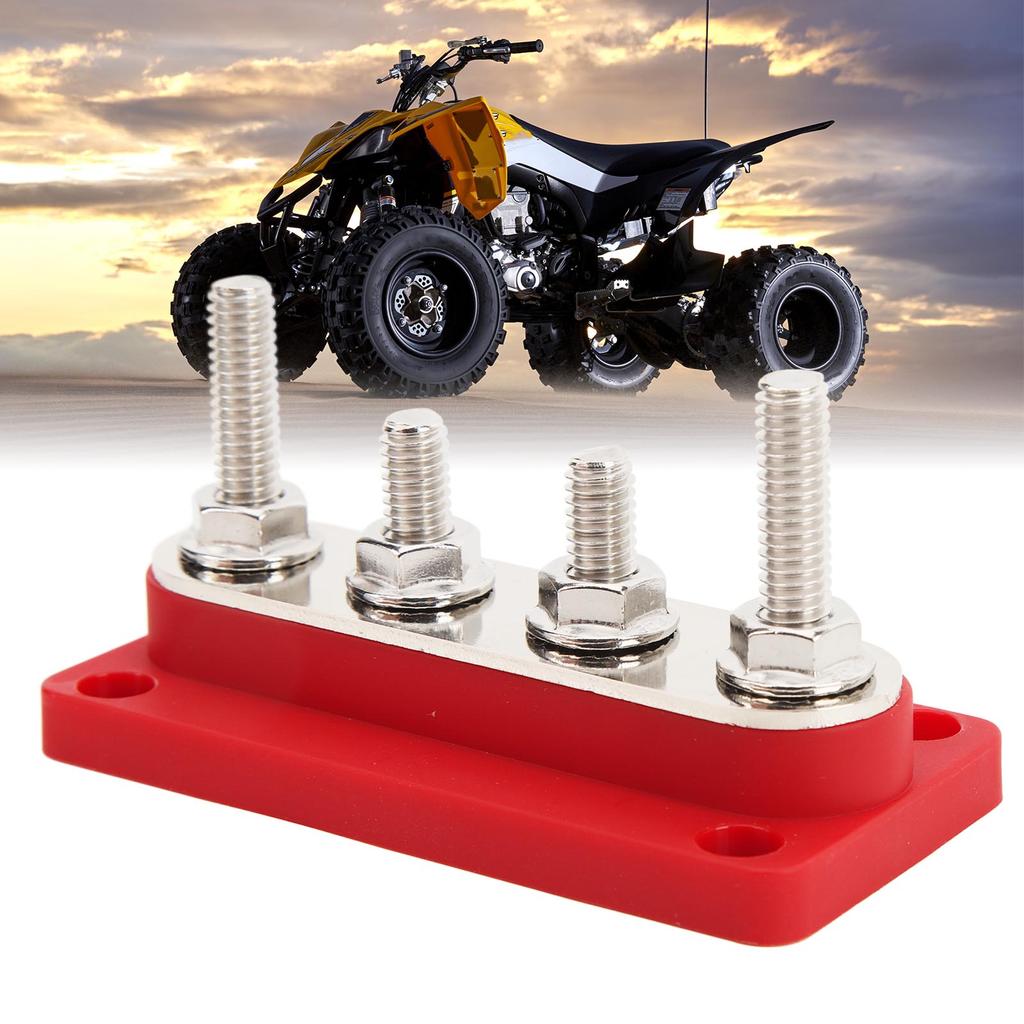 4 Studs Power Distribution Block 12‑48V 150A Brass Nickel Plated for Cars Trucks RVs Marine Boats