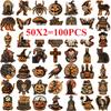 50/100PCS Retro Halloween Graffiti Stickers Party Decoration Guitar Notebook Luggage DIY Waterproof Stationery Stickers