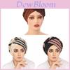 Polyester Muslim Headscarf Cap With Dual Color Braid For Women