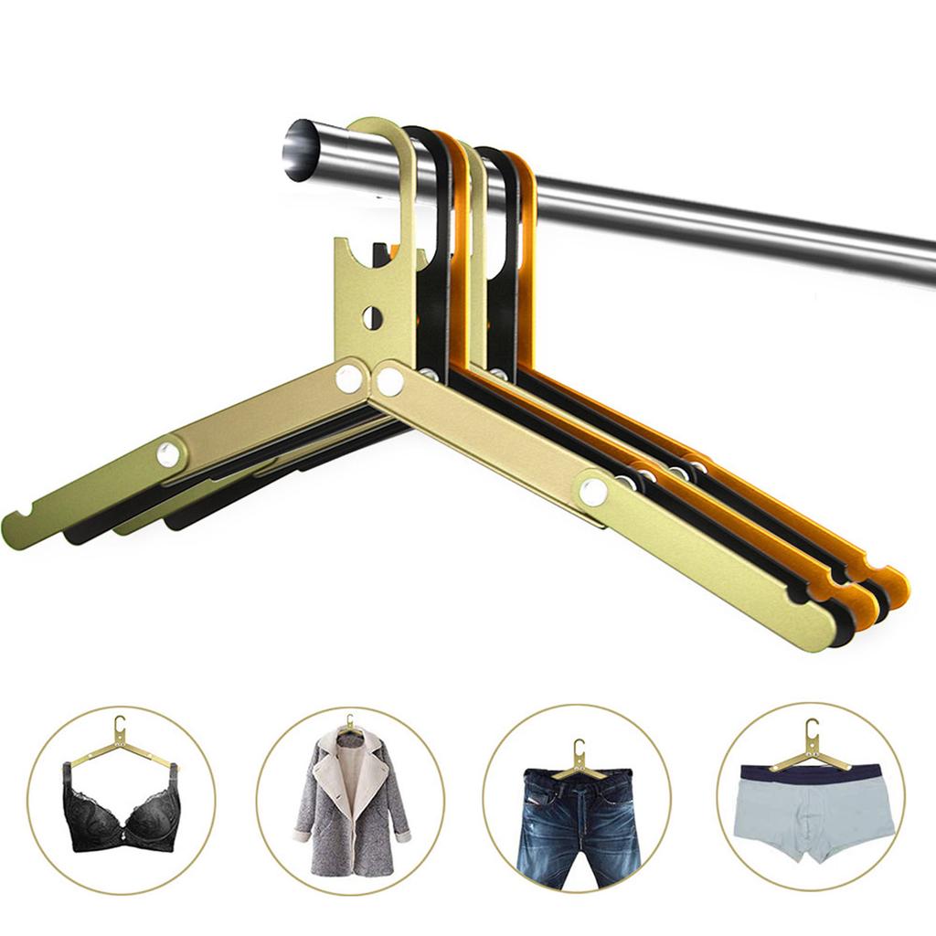 Lightweight Aluminum Alloy Multi-functional Portable Folding Clothes Hanger Outdoor Travel Clothes Coat Hanger Organizer