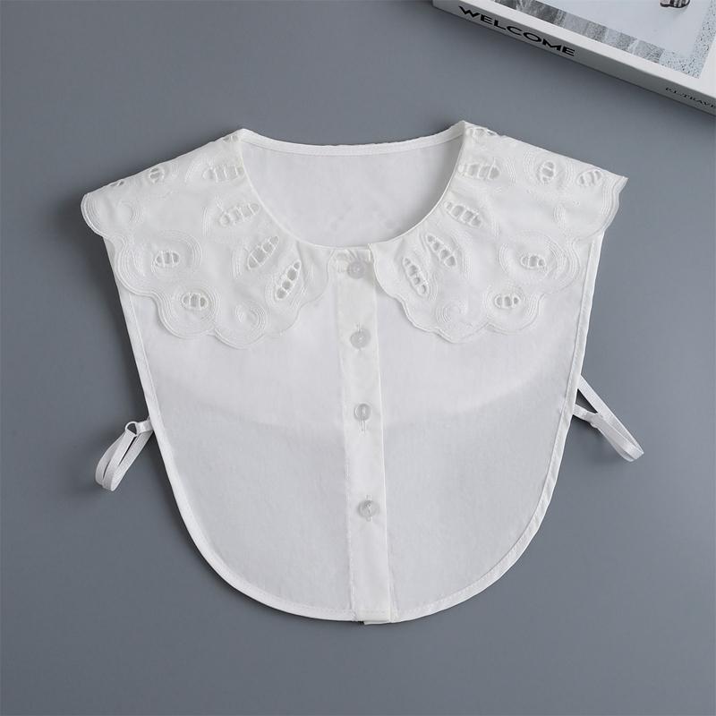 Hollow Doll Collar White Shirt Half Shirt Fake Collar Lady Casual Flower Decoration Collar Girls Detachable False Blouse Collar