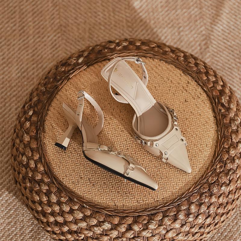 Grape mother classic Huizhou women's shoes 2025 spring and summer high heels women's fine heels high-end bag head sandals women's fashion