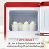 92L Double Door Refrigerator with 28L Freezer, 45dB, LED, Glass Shelves, Vegetable Compartment, Door Shelves, Red, Ideal for Kitchen/Living Room/Office