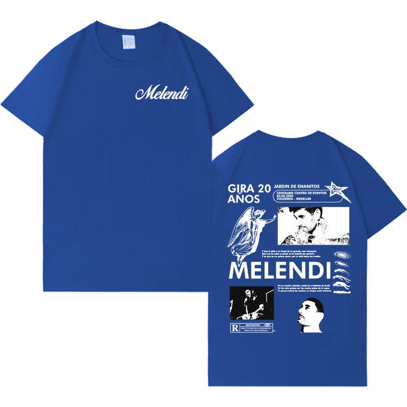 Singer Melendis Harajuku New Album TShirts Men High Quality T Shirts Cotton Casual Y2K Short Sleeve Hot Sale Clothes Teenagers