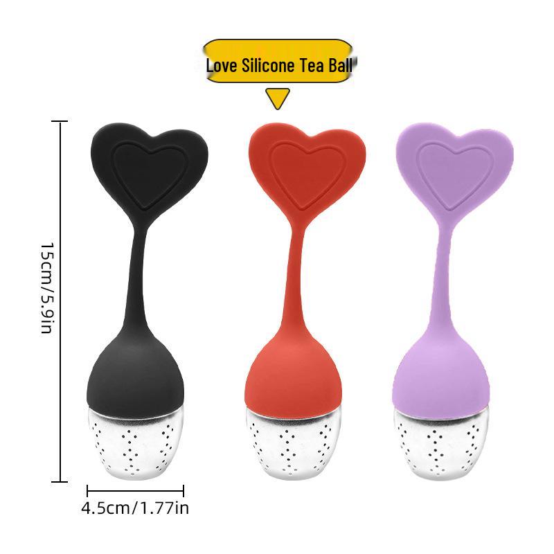 304 Stainless Steel Heart-Shaped Tea Infuser with Handle & Chain