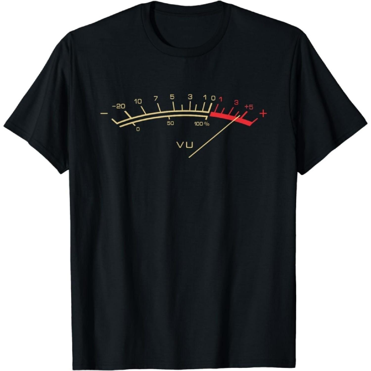 Retro VU Meter Hi-Fi Vintage Stereo Music Lover Gift T-Shirt S