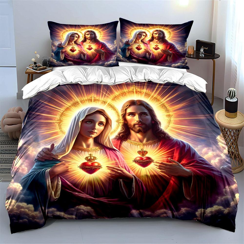 Sacred hearts with halos. Bedding sets Duvet cover sets Duvet covers Pillowcases(1 * Duvet Cover 2 * Pillowcases without duvet insert)