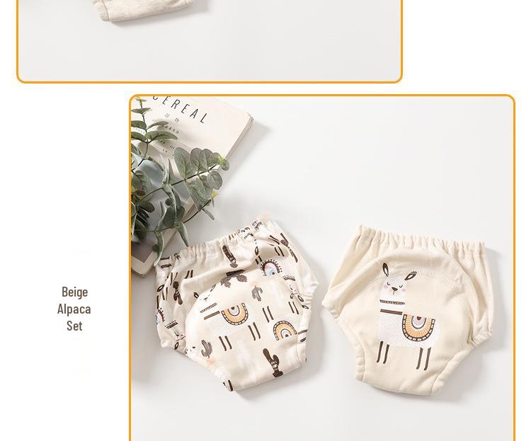 Shabumoto Baby 4-Layer Cotton Learning Pants - Leak-Proof, Breathable & Washable Toddler Training Pants