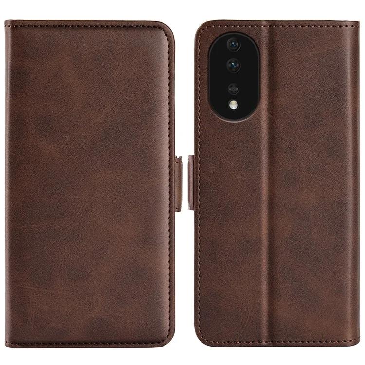 

For Honor 80 5G Flip Folio Book Stand PU Leather Phone Case Calf Texture Wallet Style Dual Magnetic Clasp Protective Cover