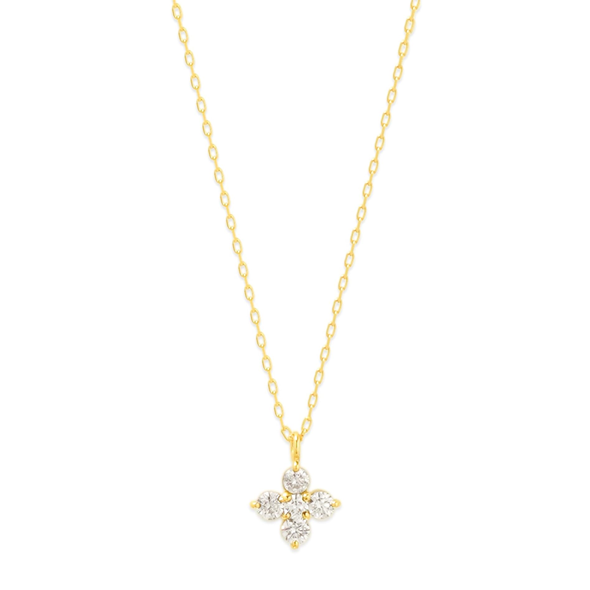 

Official Necklace K18 Yellow Gold Diamond Flower Motif [Ester] Women s 0442-1342-0020-0000